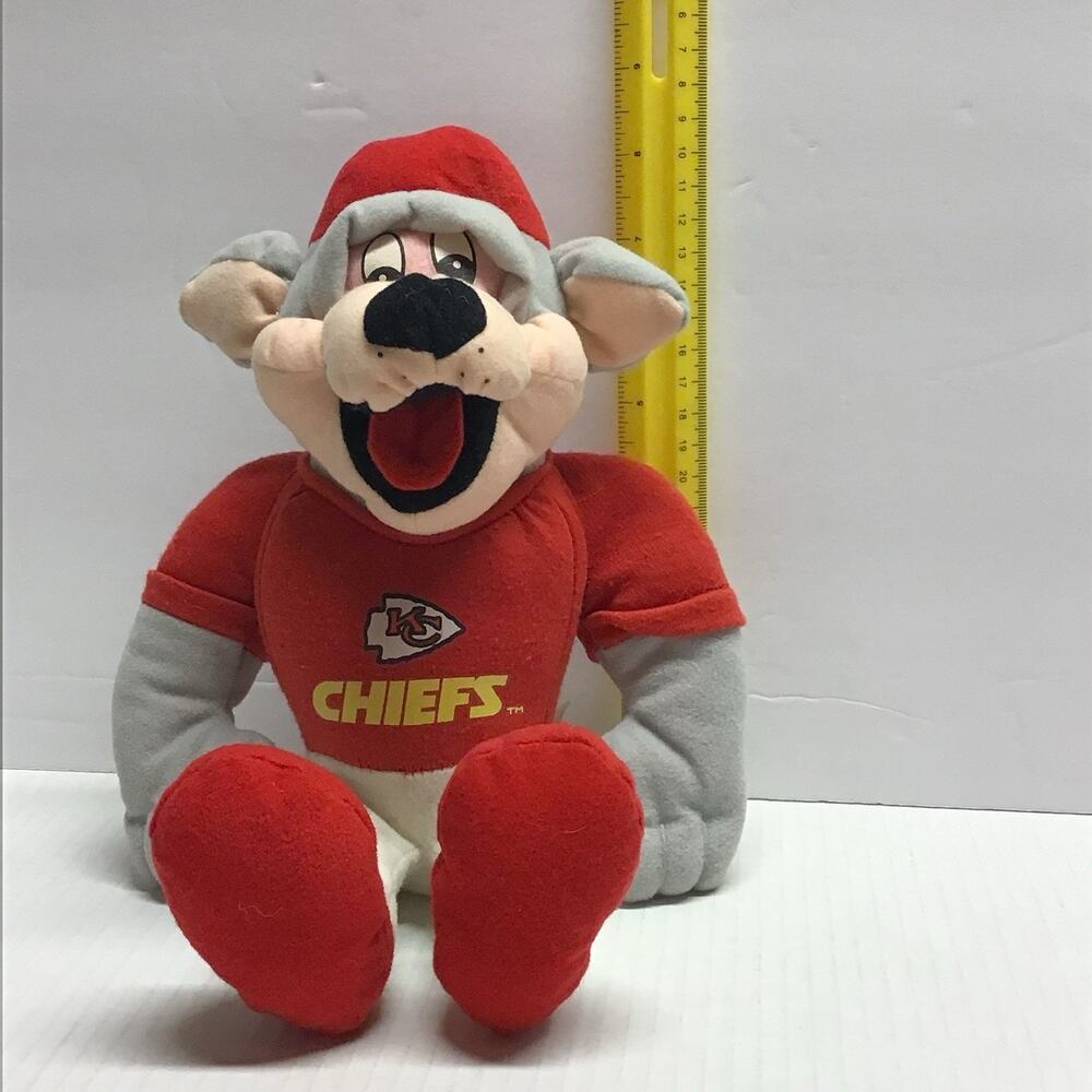 Kansas City Chiefs 1996 Stuffins KC Wolf Plush Mascot NFL Football